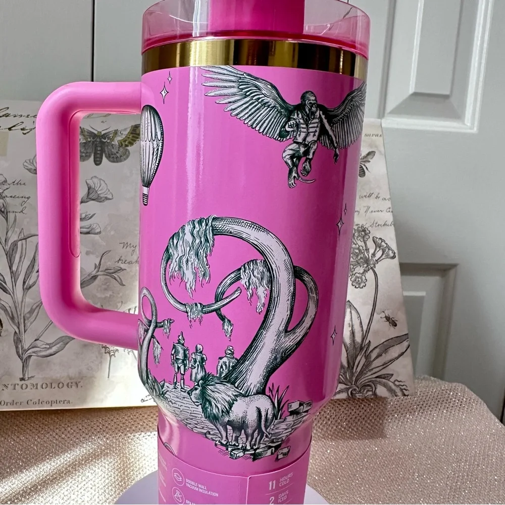 Stanley Wicked Ozian Pink 40oz Tumbler FlowState Quencher Ozian Reprise NWT - Picture 5 of 11